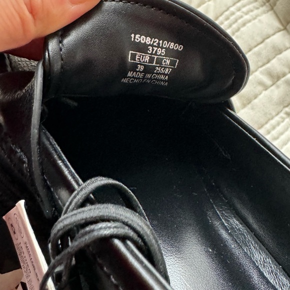 Zara Black Leather Platform Loafers - Picture 7 of 8